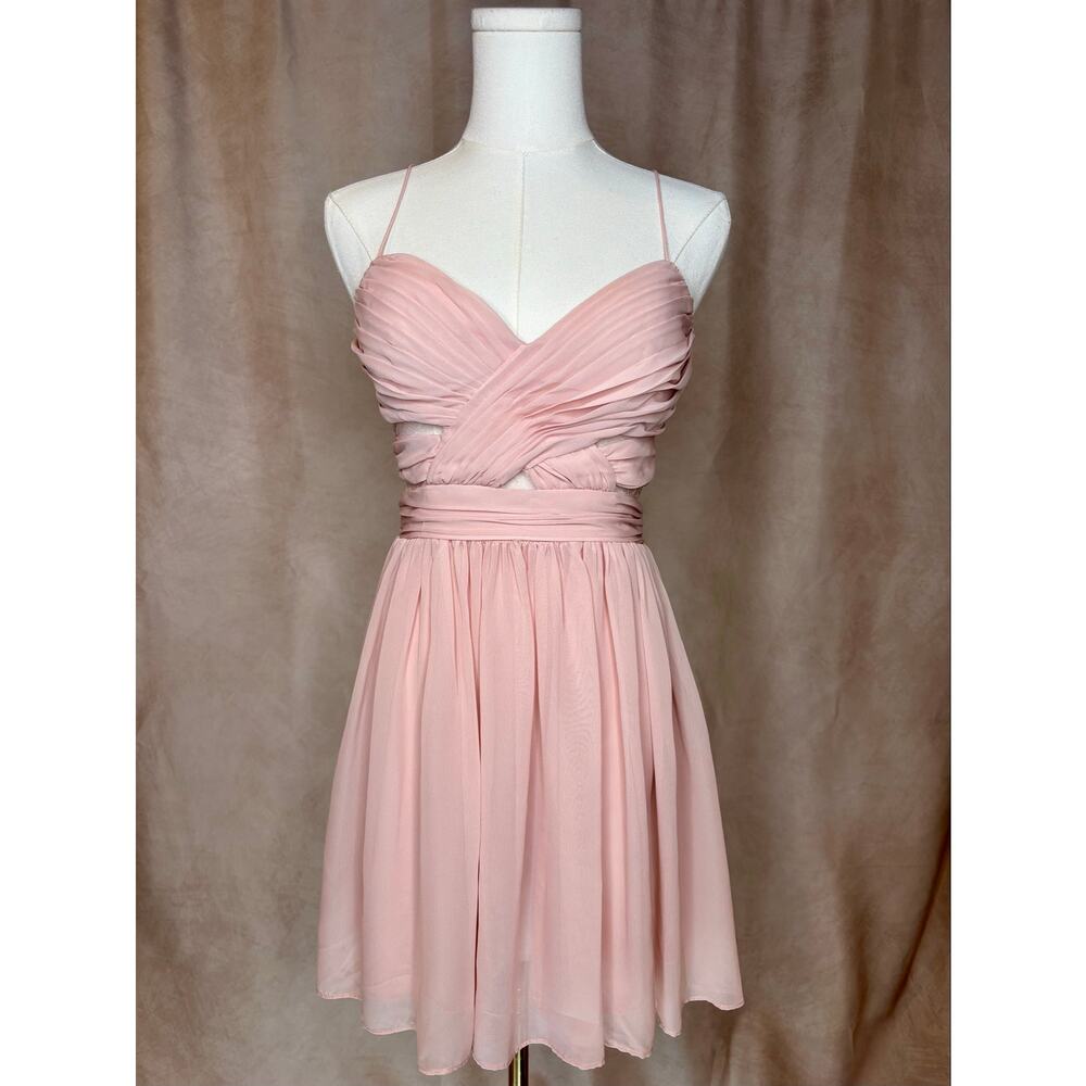 Hailey Logan Pink Chiffon Party Dress Size 7/8 Fit Flare Mini